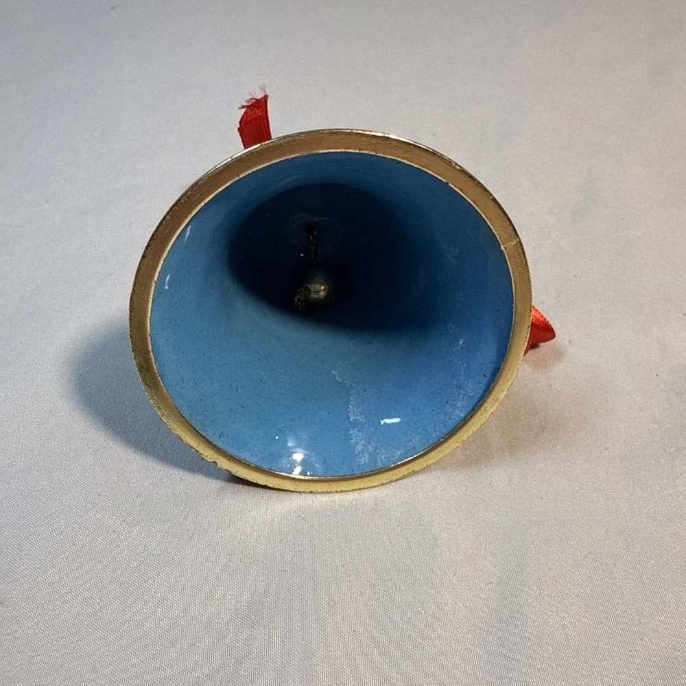 Vintage Arora Craycombe Trinkets Red Christmas Bell Enamel Cloisonne Ornament